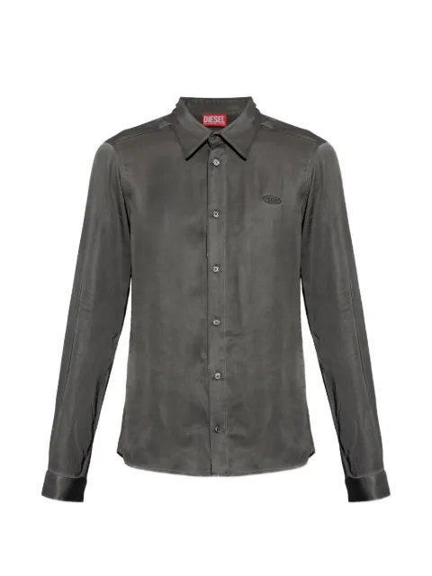 Diesel logo-embroidery shirt Grey A219030ALBG