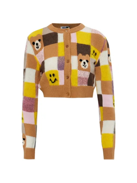 Moschino patchwork-pattern cardigan Brown 261EA09120505
