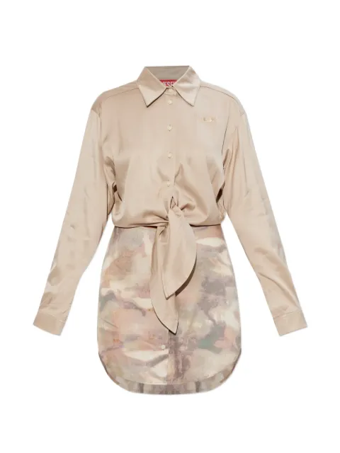 Diesel satin mini dress with knotted top Neutrals A212240DMBN