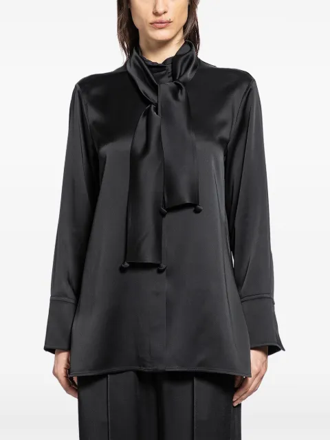 Jil Sander 132 tie-neck satin blouse Black J01DL0175