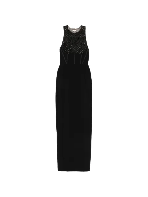 Elisabetta Franchi Red Carpet dress in lightweight crêpe fabric with elastic straps Black ABR1261E2