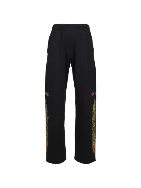 We11done flame-graphic track pants Black WDTA026728UBK