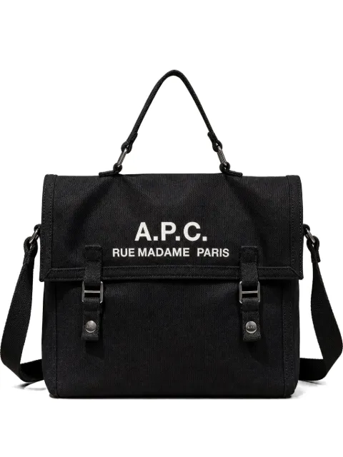 A.P.C. logo-print canvas tote bag Black CODBHH61930