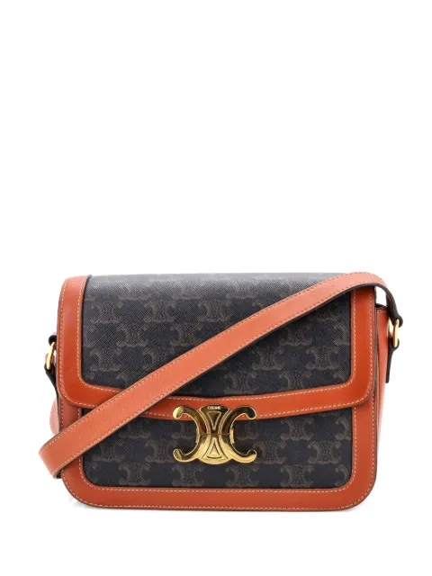 Celine Pre-Owned Triomphe Triomphe Coated Canvas Medium shoulder bag Brown VUILX7Y77N88LHPP
