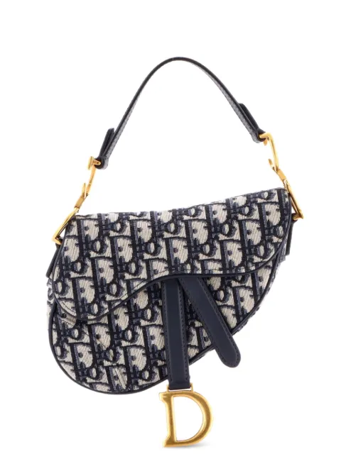 Christian Dior Pre-Owned Saddle Handbag Oblique Canvas Mini shoulder bag Blue JT0AVBT9XIMSFRR9