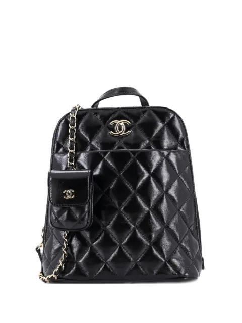 CHANEL Pre-Owned My Pocket Quilted Shiny Calfskin backpack Black 3II1EWXZVB5C96W9