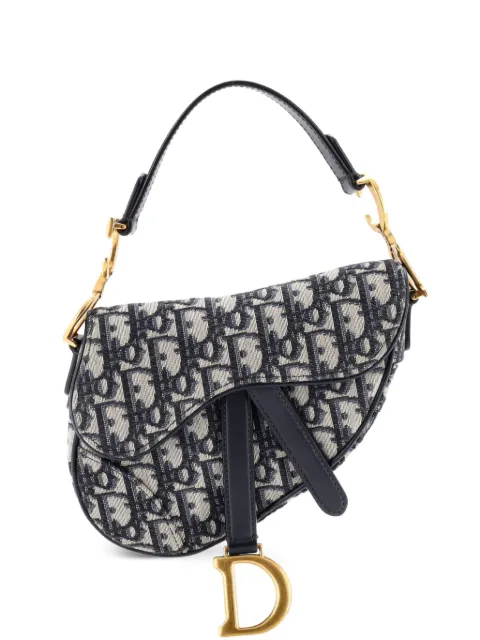 Christian Dior Pre-Owned Saddle Handbag Oblique Canvas Mini shoulder bag Blue SXDKHZ8GB5BBLR9B
