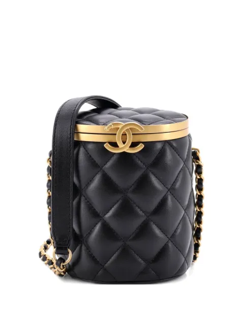 CHANEL Pre-Owned Crown Box Vanity Bag Quilted Lambskin Mini shoulder bag Black GABPGX6K28JJ9RRI