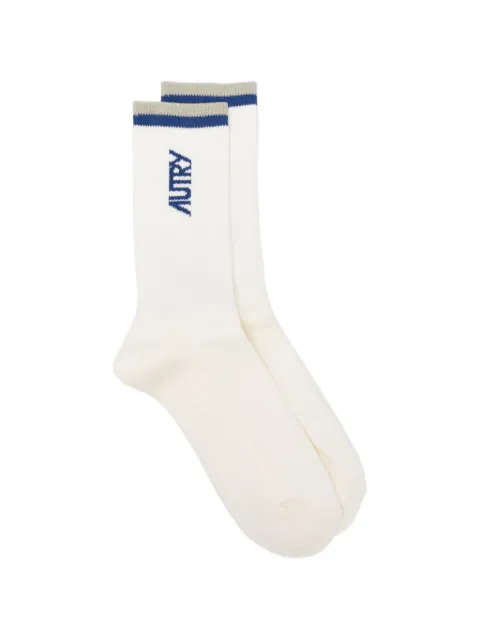 Autry logo stripe socks White SOPU0591