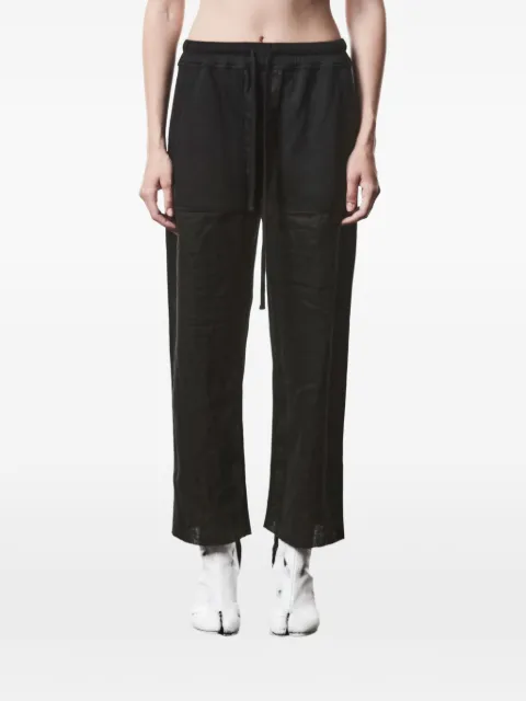 Thom Krom drawstring patch cotton trousers Black WST428