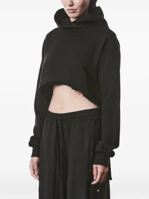 Thom Krom cropped cotton hoodie Black WS495