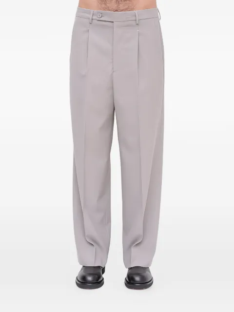 MM6 Maison Margiela Stapled pleated wool trousers Grey SH0KA0067
