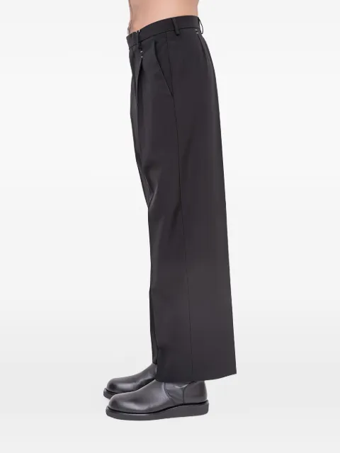 MM6 Maison Margiela Stapled pleated wool trousers Black SHKA0067