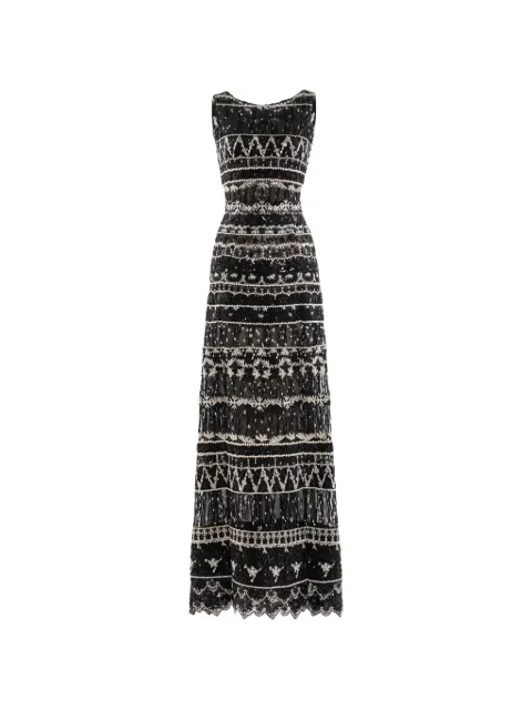 Saiid Kobeisy embroidered long dress Black RTWFW25DR40