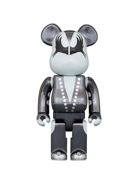 MEDICOM TOY xBearbrick x KISS Demon chrome demon figures 100% Grey MEDI3050
