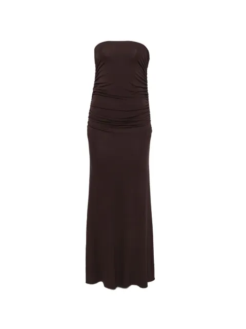 Elisabetta Franchi ruched midi dress Brown GK16261E2