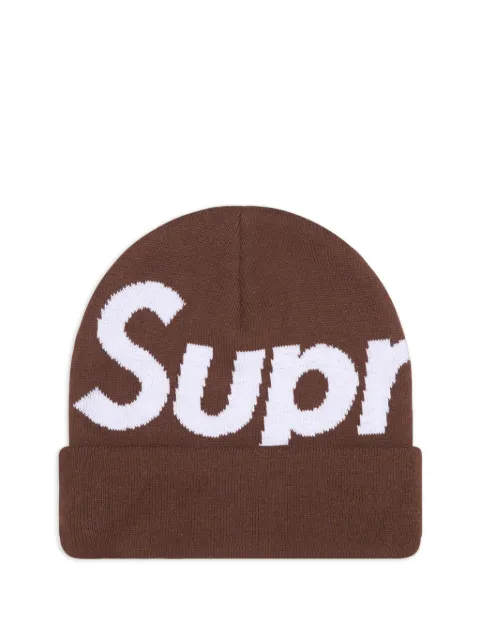 Supreme logo beanie hat Brown SU26856