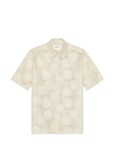 NN07 floral-embroidered short-sleeve shirt Neutrals 2610000064016