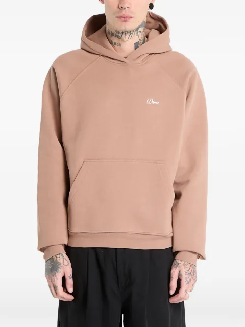 dime logo-detail pouch-pocket hoodie Brown DIMEHO2545SEP