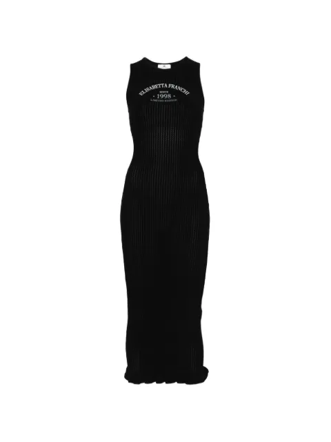 Elisabetta Franchi knit dress with printed logo Black AM07Q61E2