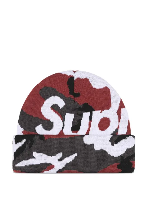 Supreme camouflage-paattern beanie hat Red SU26858