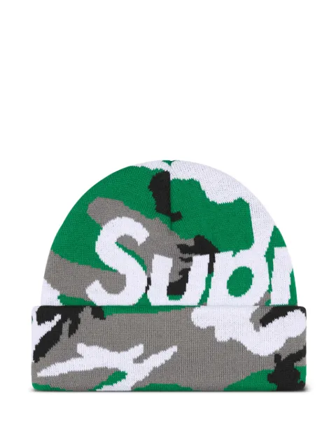 Supreme camouflage logo beanie hat Green SU26857