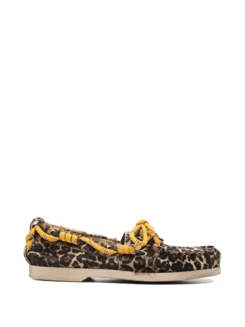 Golden Goose Cruise loafers in leopard-print pony skin Brown GWF00883F008319