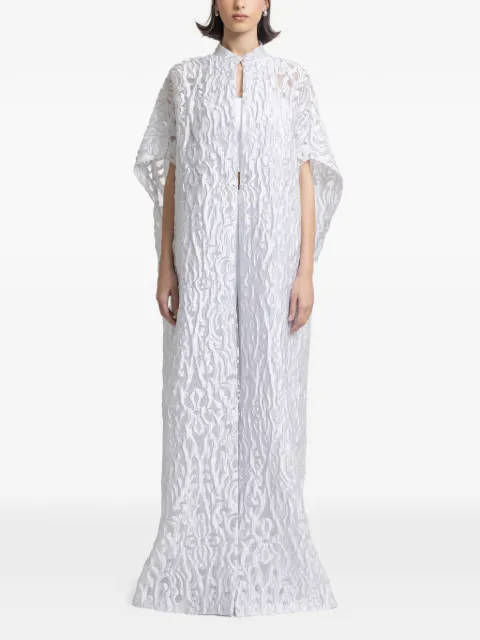 Gemy Maalouf open floor-length kaftan White GMCP257526KM