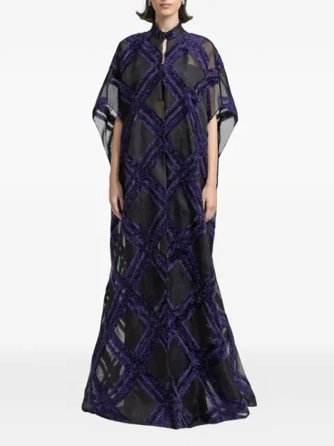 Gemy Maalouf open floor-length kaftan Black GMCP257518KM