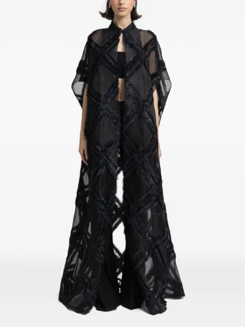 Gemy Maalouf open floor-length maxi kaftan Black GMCP257518KM