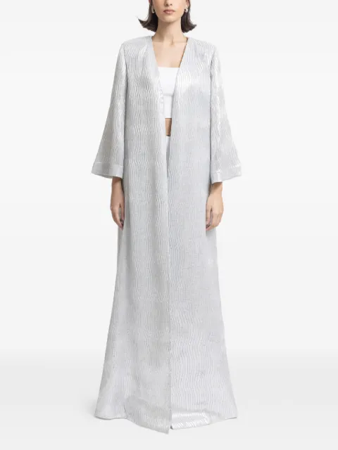 Gemy Maalouf open loose-cut maxi kaftan Silver GMCP257517KM