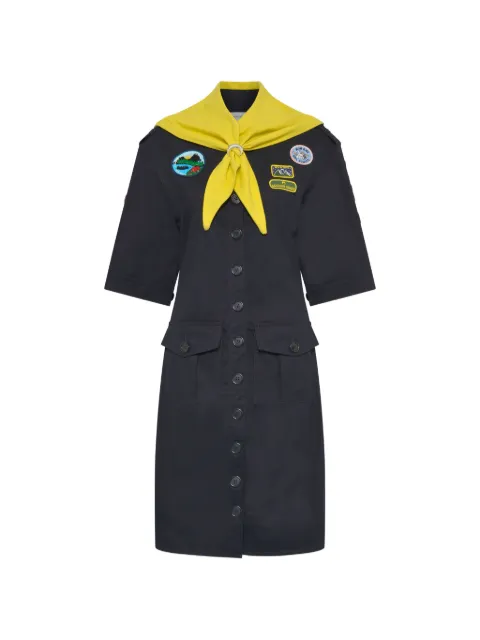 Marine Serre scout workwear mini dress Black WDR456ARWOV0056BL90
