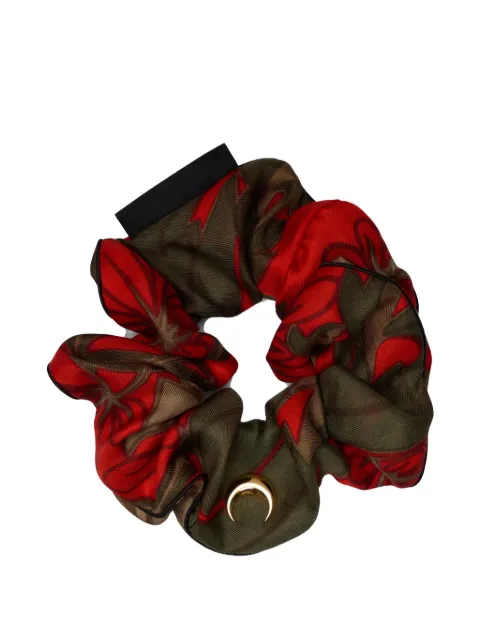 Marine Serre Crescent Moon silk scrunchie Brown WHA002AUWOV0028MU00
