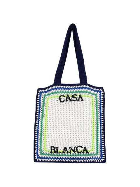 Casablanca stripe crochet shoulder bag Blue ASP26BAG18701