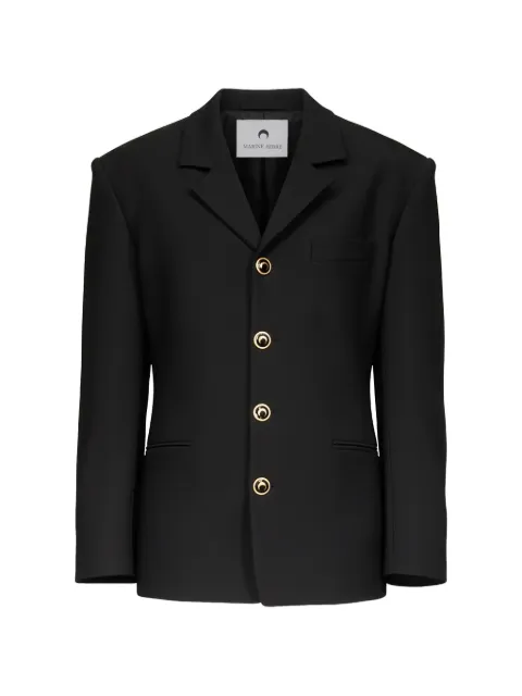 Marine Serre tailored wool serge gold-buttons jacket Black UBL001ACWOV0091BK99