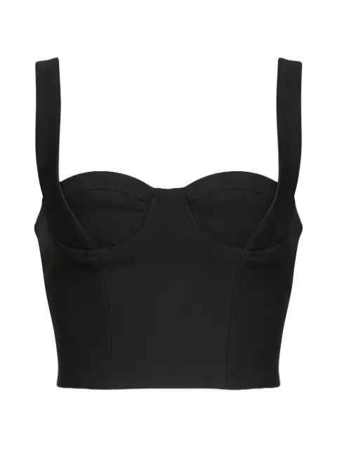 Marine Serre tailored structured strap top Black WTO480ACWOV0091BK99