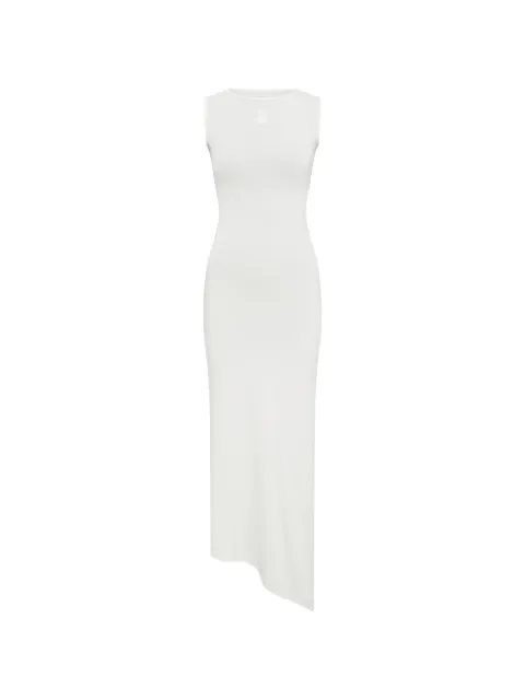 Marine Serre pearl logo asymmetrical midi dress White WDR481ACJER0115WH10