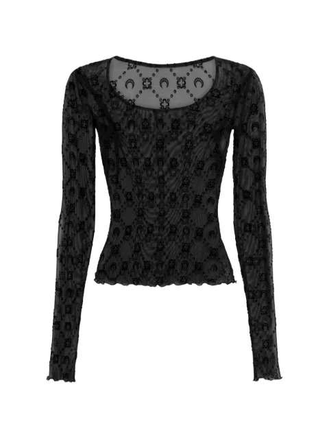 Marine Serre Moonogram mesh T-shirt Black WTS018ACJER0005BK99