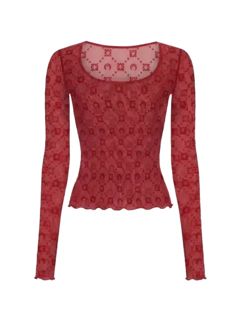 Marine Serre Moonogram mesh T-shirt Red WTS018ACJER0005RD11