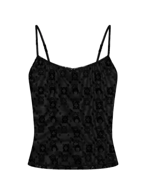 Marine Serre moonogram mesh straps top Black WTO514ACJER0005BK99