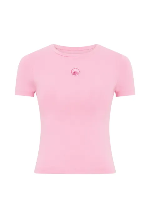 Marine Serre pearl logo baby fit T-shirt Pink WTT012ACJER0115PK30