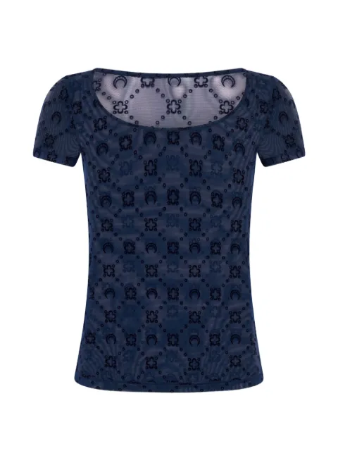 Marine Serre Moonogram mesh T-shirt Blue WTO389ACJER0005BL90
