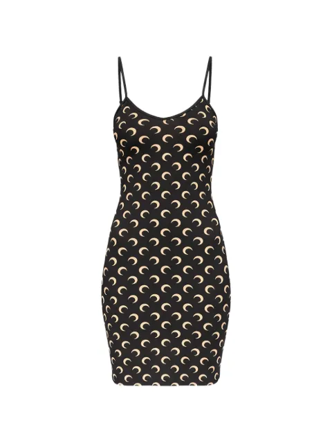 Marine Serre Moon monogram-print dress Black WDR485ACJER0001IT99