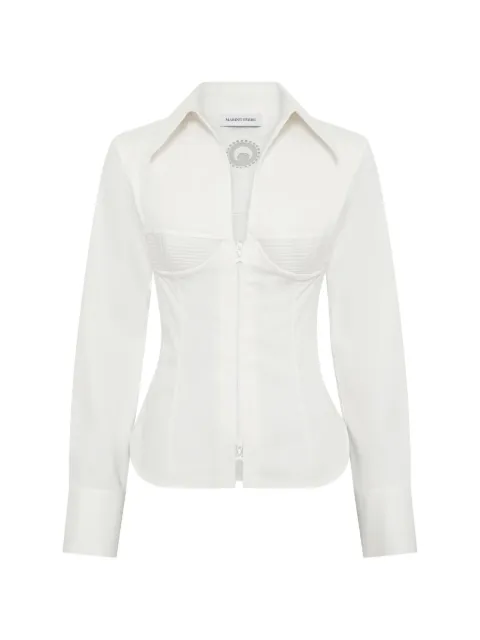Marine Serre corset-style zipped shirt White WSI039ADWOV0104WH10