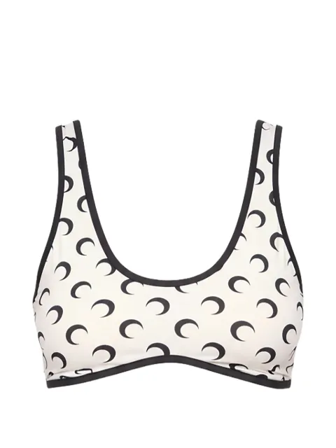 Marine Serre moon-print bra top White WTO501ACJER0003WH00