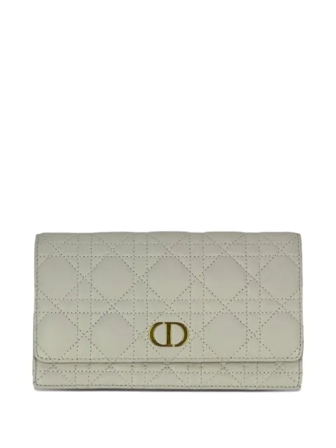 Christian Dior Pre-Owned Caro Cannage logo clutch bag Neutrals 49341464248631