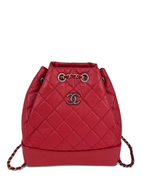 CHANEL Pre-Owned 2019 Gabrielle quilted backpack Red 50227971326263