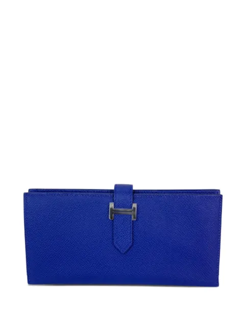 Hermès Pre-Owned Epson Bearn gusset metal wallet Blue 50257316020535
