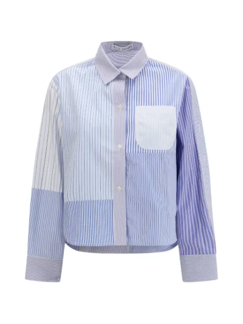 E.L.V DENIM Emilie striped pocket shirt Blue 200824627