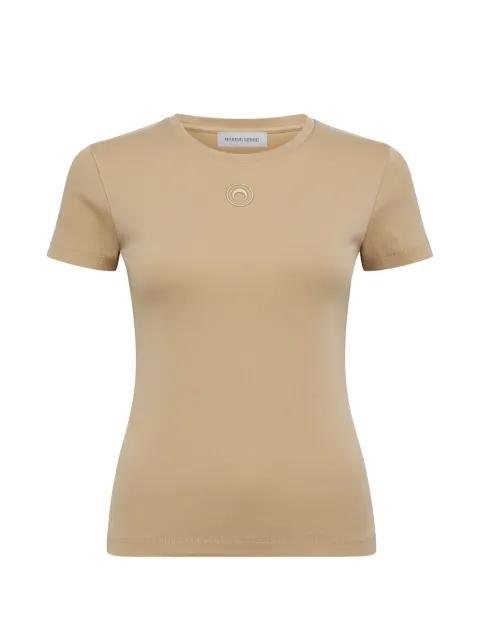 Marine Serre moon logo T-shirt Neutrals WTT012ACJER0008BG40